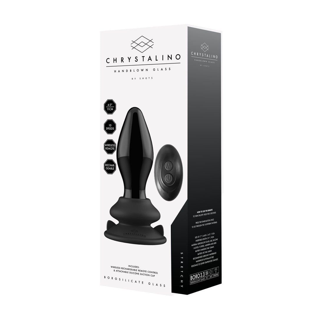 Chrystalino - Glazen Vibrator met Zuignap en Afstandsbediening - EroticToyzGlazen VibratorsChrystalino by Shots