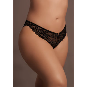 Claire - Elastic Lace Brief with Golden Details - Plus Size - EroticToyzProducten,Lingerie,Lingerie voor Haar,Queen size,Strings en Slipjes,,VrouwelijkLe Désir by Shots