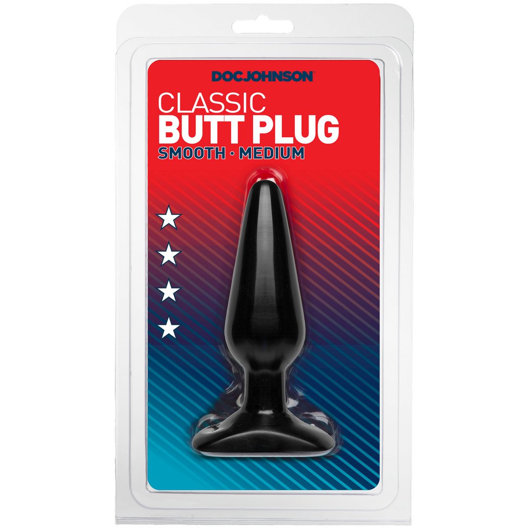 Classic Butt Plug - Medium - Black - EroticToyzProducten,Toys,Anaal Toys,Buttplugs Anale Dildo's,Buttplugs Anale Dildo's Niet Vibrerend,,GeslachtsneutraalDoc Johnson