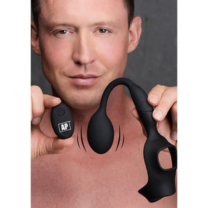Cock and Ball Ring + Plug with 10 Speeds - EroticToyzProducten,Toys,Anaal Toys,Buttplugs Anale Dildo's,Buttplugs Anale Dildo's Vibrerend,Toys voor Mannen,Cockringen,Ball Straps,,MannelijkXR Brands