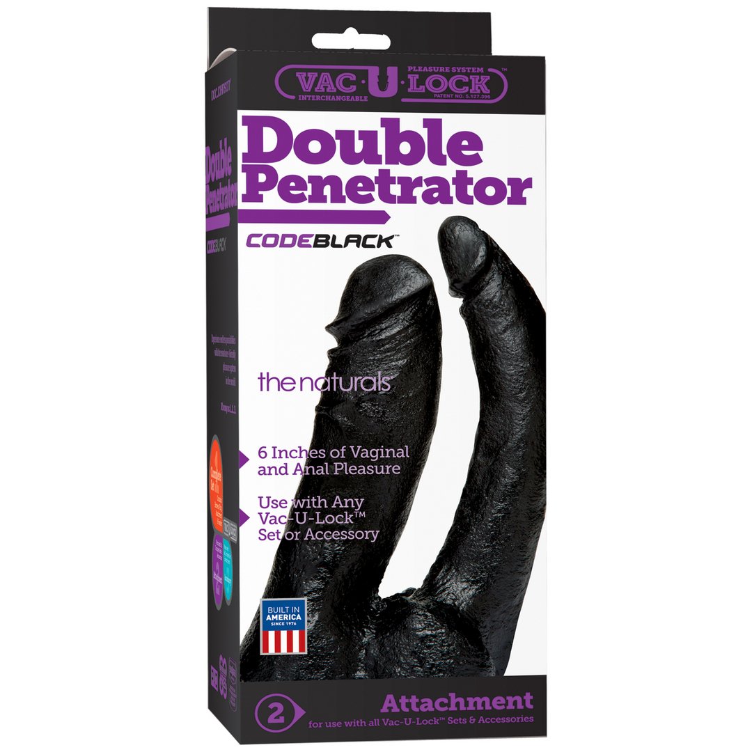 Code Black - Double Dildo - EroticToyzProducten,Toys,Dildos,Voorbinddildo's,Dubbel,,GeslachtsneutraalDoc Johnson