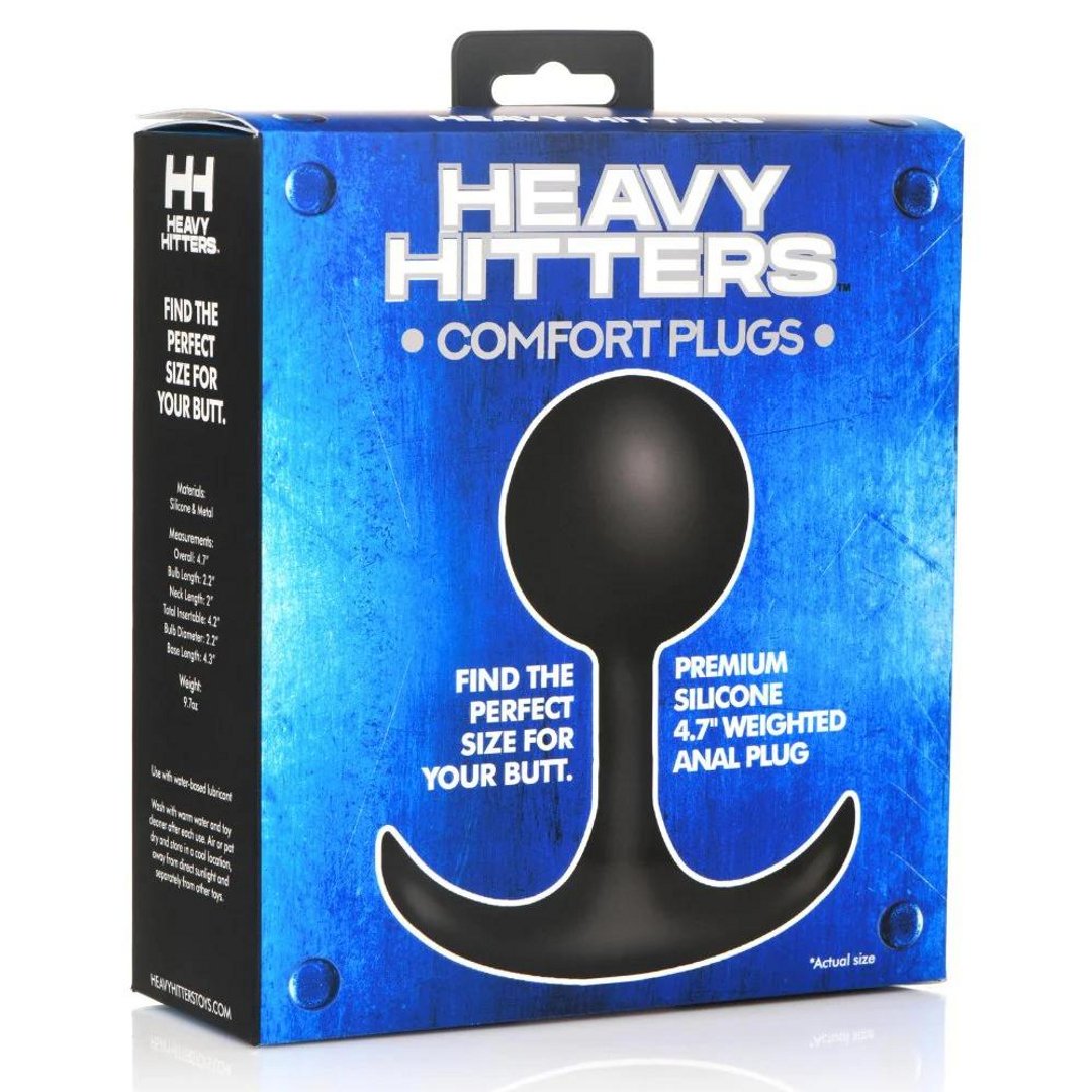 Comfort Plugs Silicone Weighted Round Plug 4.7 - Black - EroticToyzProducten,Toys,Anaal Toys,Buttplugs Anale Dildo's,Buttplugs Anale Dildo's Niet Vibrerend,,GeslachtsneutraalXR Brands