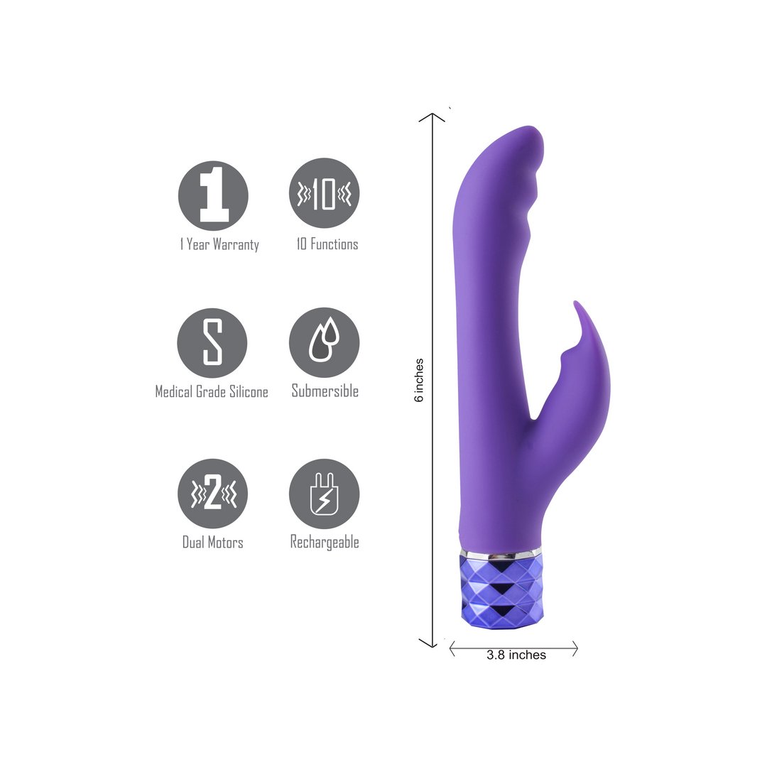 Crystal Gems Hailey Siliconen Vibrator Dubbele Motoren - Roze - EroticToyzRabbit VibratorsMaiatoys