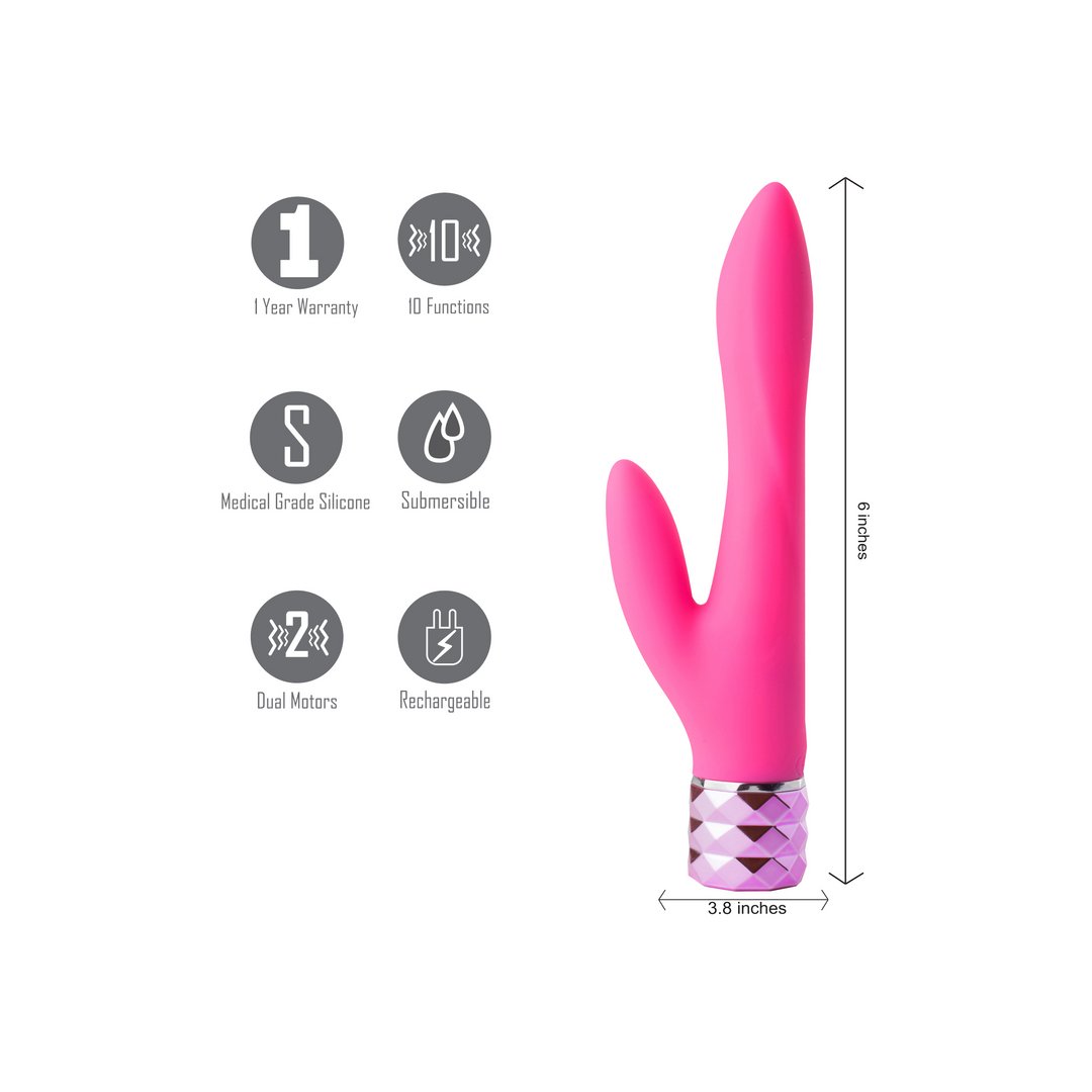 'Crystal Gems Victoria Silicone Vibrator 10 Snelheden - Paars' - EroticToyzRabbit VibratorsMaiatoys