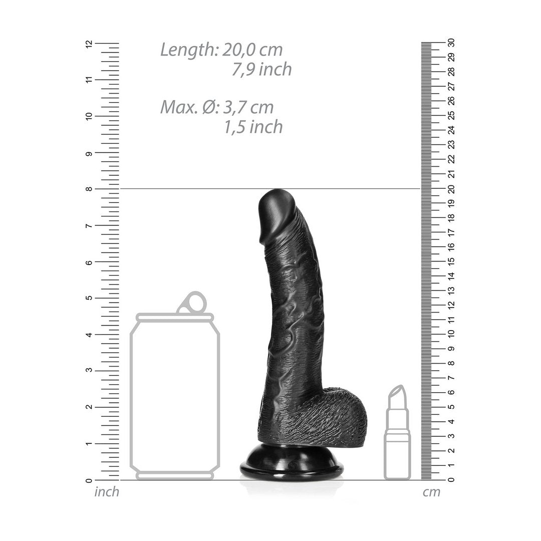 Curved Realistic Dildo with Balls and Suction Cup - 18 cm - EroticToyzProducten,Toys,Dildos,Realistische Dildo's,,GeslachtsneutraalRealRock by Shots