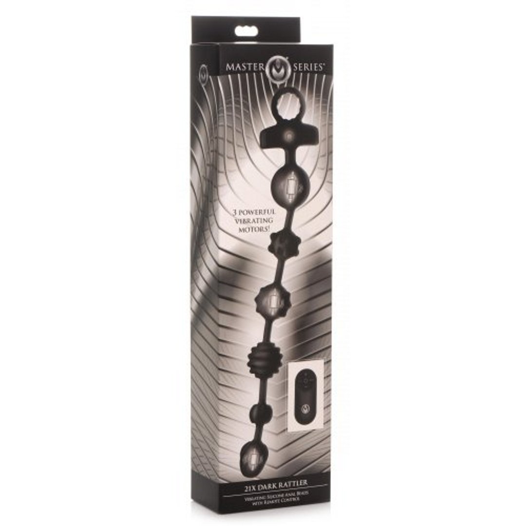Dark Rattler - Vibrating Silicone Anal Beads with Remote Control - EroticToyzProducten,Toys,Anaal Toys,Anal Beads,,XR Brands