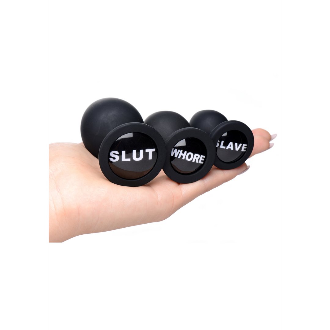 Dirty Words - Silicone Anal Plug Set - EroticToyzProducten,Toys,Anaal Toys,Buttplugs Anale Dildo's,Buttplugs Anale Dildo's Niet Vibrerend,,GeslachtsneutraalXR Brands