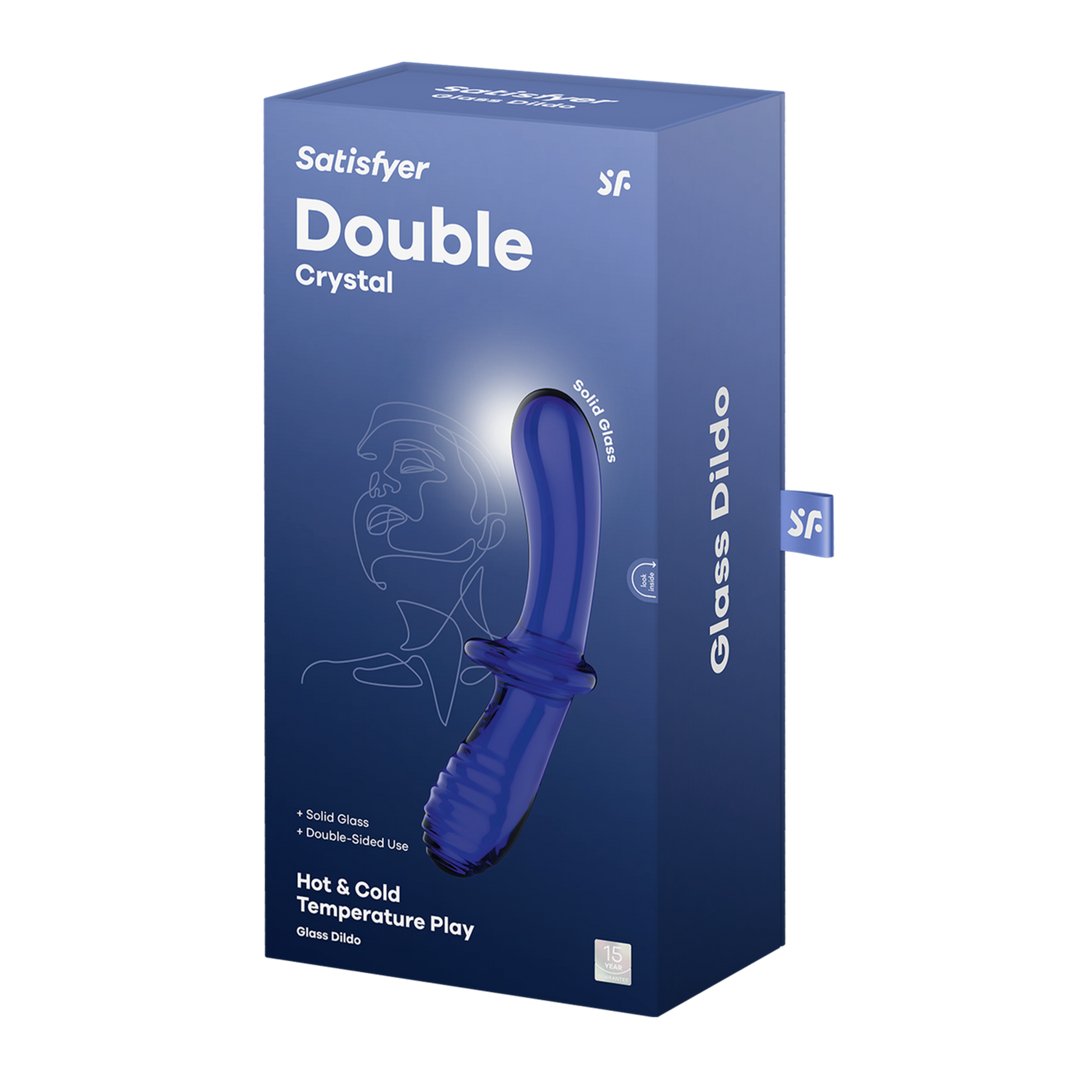 Double Crystal - Glass Dildo - Light Blue - EroticToyzProducten,Toys,Dildos,Glazen Dildo's,,GeslachtsneutraalSatisfyer