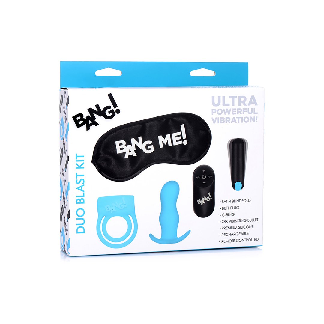 Duo Blast Kit - Cockring, Butt Plug, Bullet Vibrator and Blindfold - EroticToyzProducten,Toys,Anaal Toys,Buttplugs Anale Dildo's,Buttplugs Anale Dildo's Vibrerend,Toys voor Koppels,Vibrerende Cockringen,Toys voor Mannen,Cockringen,Kits Sets,Toy Sets,,GeslachtsneutraalXR Brands