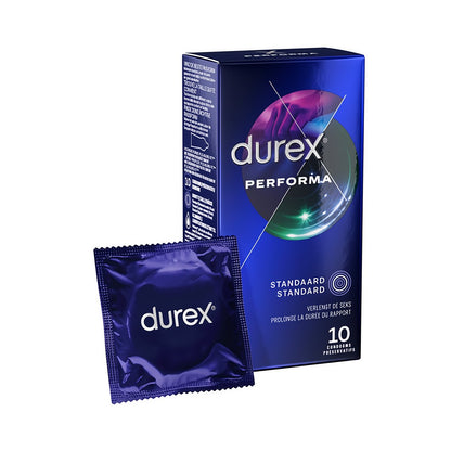 Durex Performa Condooms 10 Stuks - Vertraagd Plezier - EroticToyzCondooms voor MannenDurex