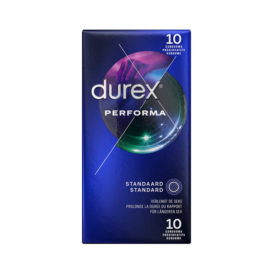 Durex Performa Condooms 10 Stuks - Vertraagd Plezier - EroticToyzCondooms voor MannenDurex