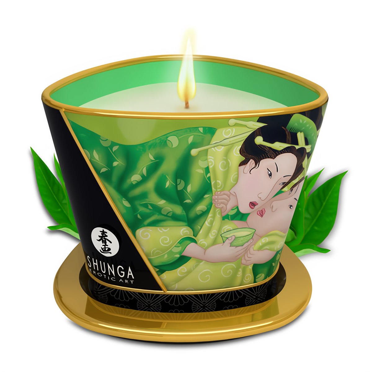 'Exotic Green Tea Massagekaars 170 ml - Groen' - EroticToyzMassagekaarsenShunga