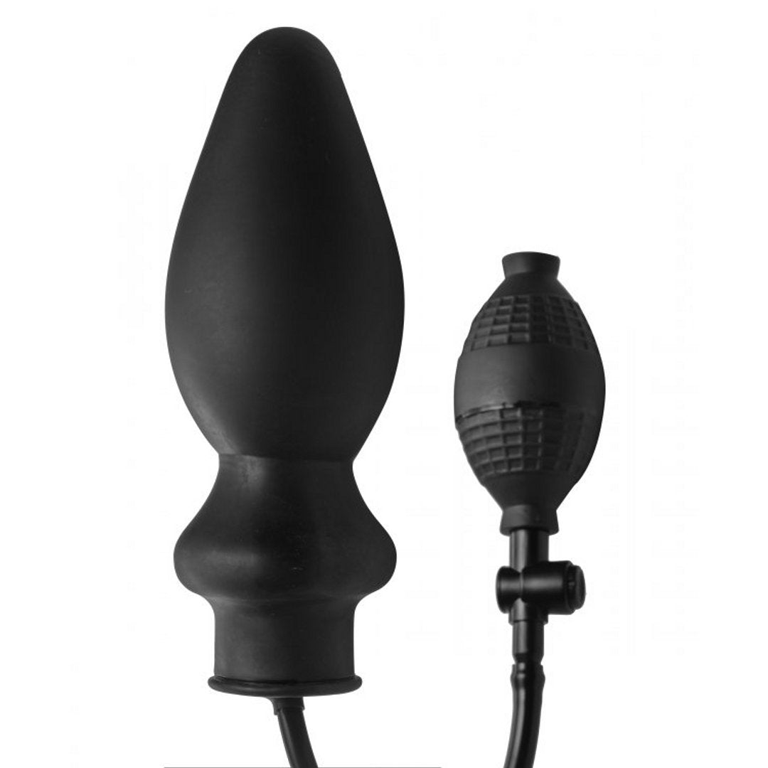 'Expand XL Opblaasbare Butt Plug Met Comfort Basis - Zwart' - EroticToyzOpblaasbaarXR Brands