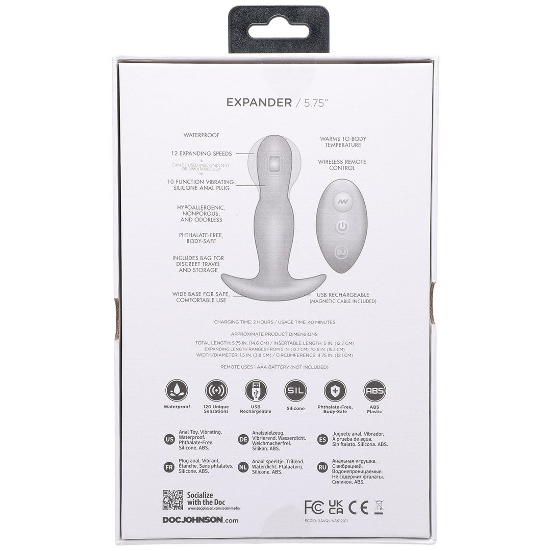 Expander - Silicone Anal Plug with Remote Control - EroticToyzProducten,Toys,Anaal Toys,Buttplugs Anale Dildo's,Buttplugs Anale Dildo's Vibrerend,,GeslachtsneutraalDoc Johnson