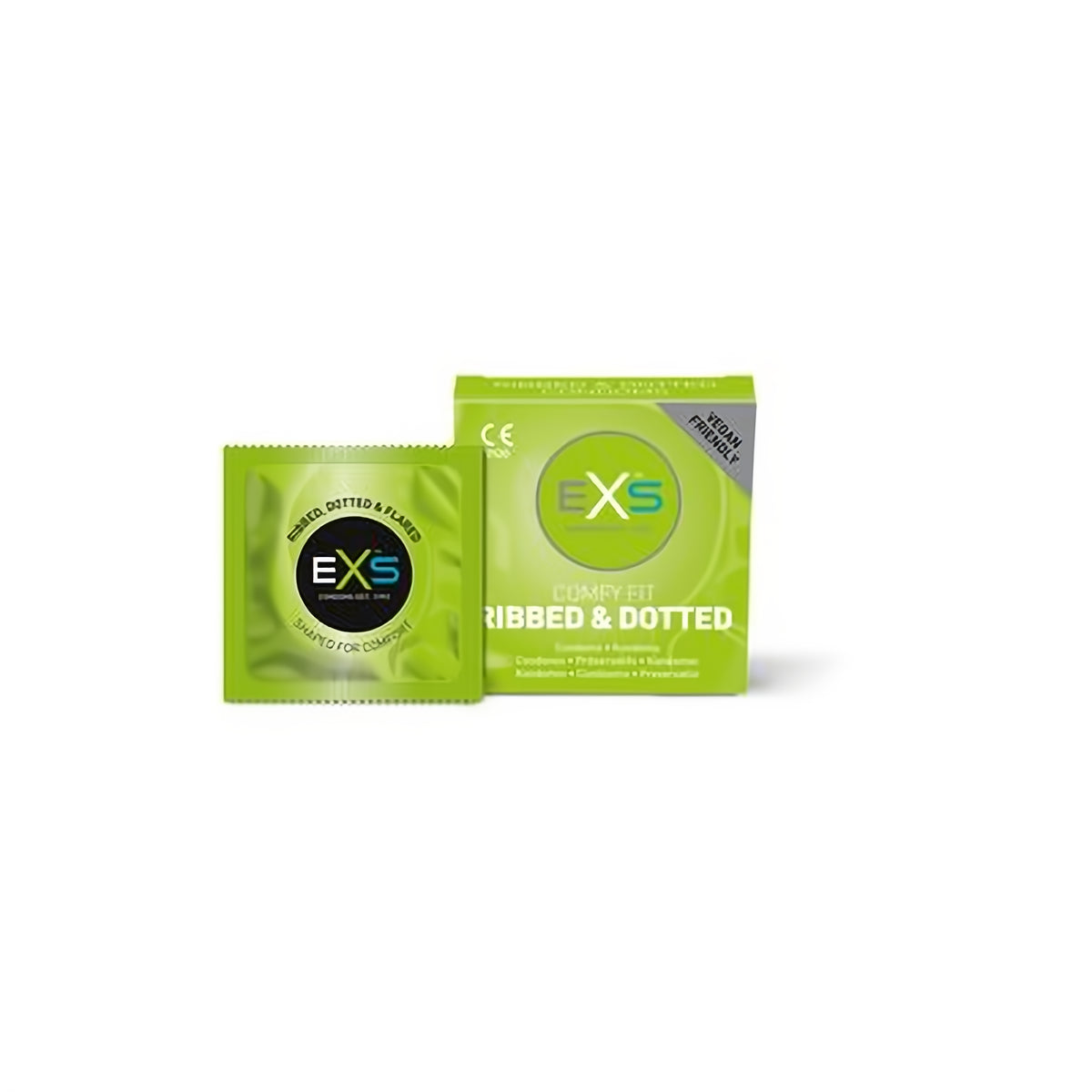 EXS Ribbed Dotted and Flared - Condoms - 3 Pieces - EroticToyzProducten,Veilige Seks, Verzorging Hulp,Veilige Seks,Condooms voor Mannen,,MannelijkEXS