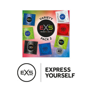 EXS Variety Pack 2 - Condoms - 42 Pieces - EroticToyzProducten,Veilige Seks, Verzorging Hulp,Veilige Seks,Condooms voor Mannen,,MannelijkEXS
