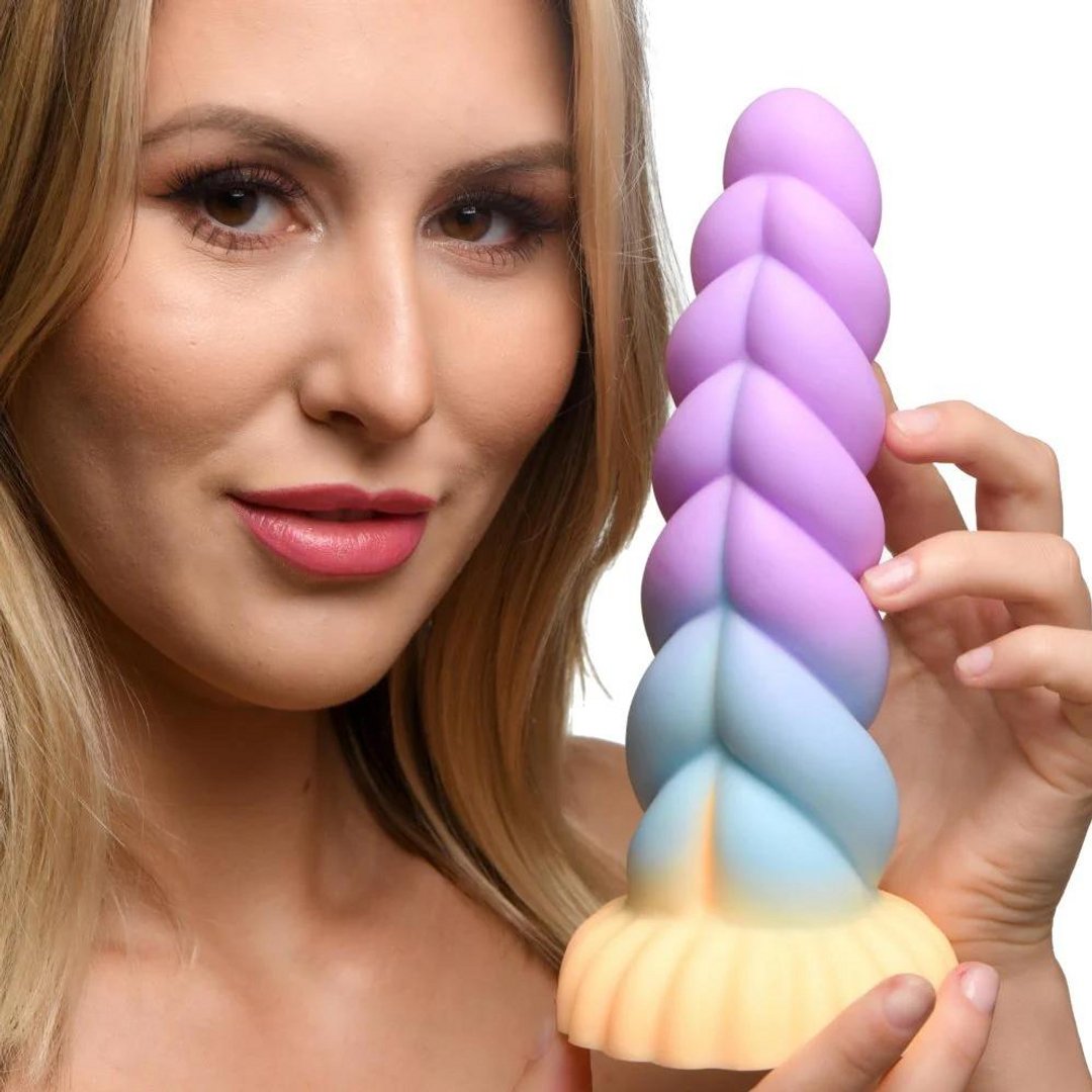 Fantasie Siliconen Dildo Met Zuignap - 21 cm - Oranje/Blauw/Paars - EroticToyzNiet - Fallische Dildo'sXR Brands