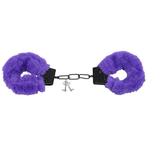 Fluffy Bondage Boeien met Faux Bont - Paars - EroticToyzHandboeienDoc Johnson