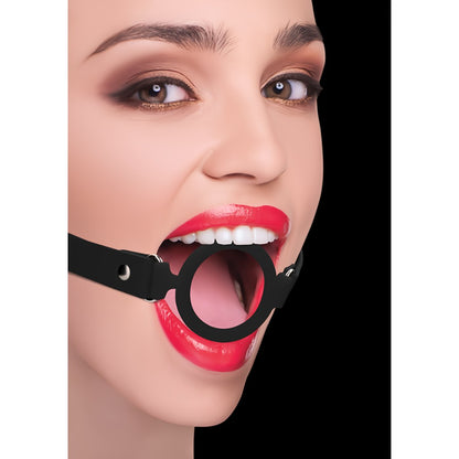 Fluweelzachte Silicone O - ring Gag met Leren Banden - EroticToyzGagsOuch! by Shots