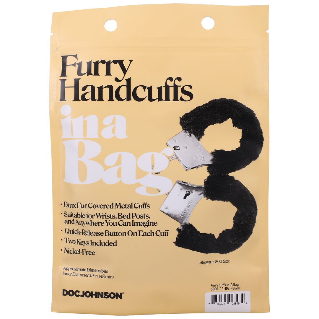 Furry Handcuffs - Black - EroticToyzProducten,Toys,Fetish,Boeien,Handboeien,Nieuwe Producten,,GeslachtsneutraalDoc Johnson