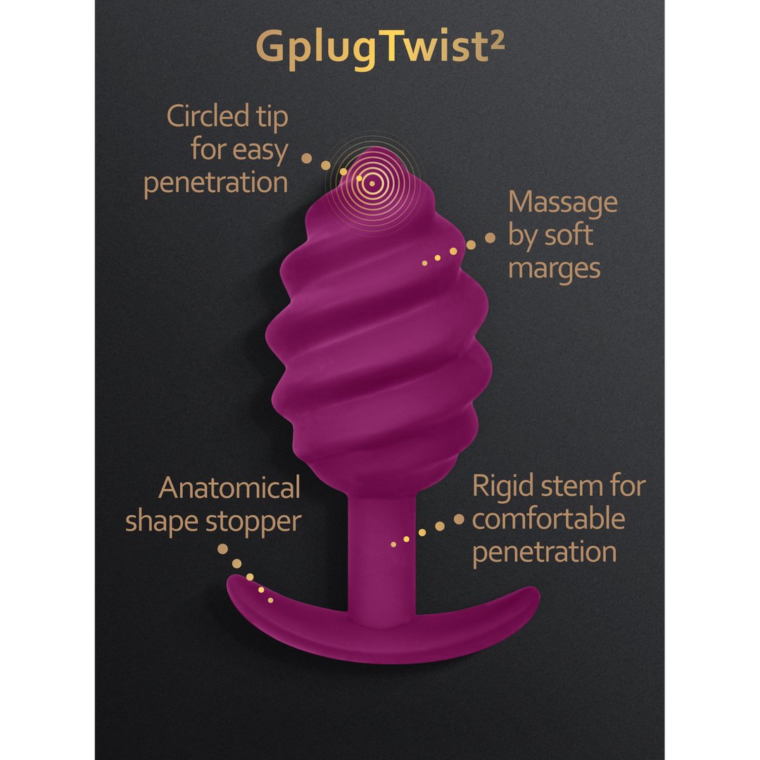 G - Plug Twist 2 - Fuchsia - EroticToyzProducten,Toys,Anaal Toys,Buttplugs Anale Dildo's,Buttplugs Anale Dildo's Niet Vibrerend,,GeslachtsneutraalG - Vibe