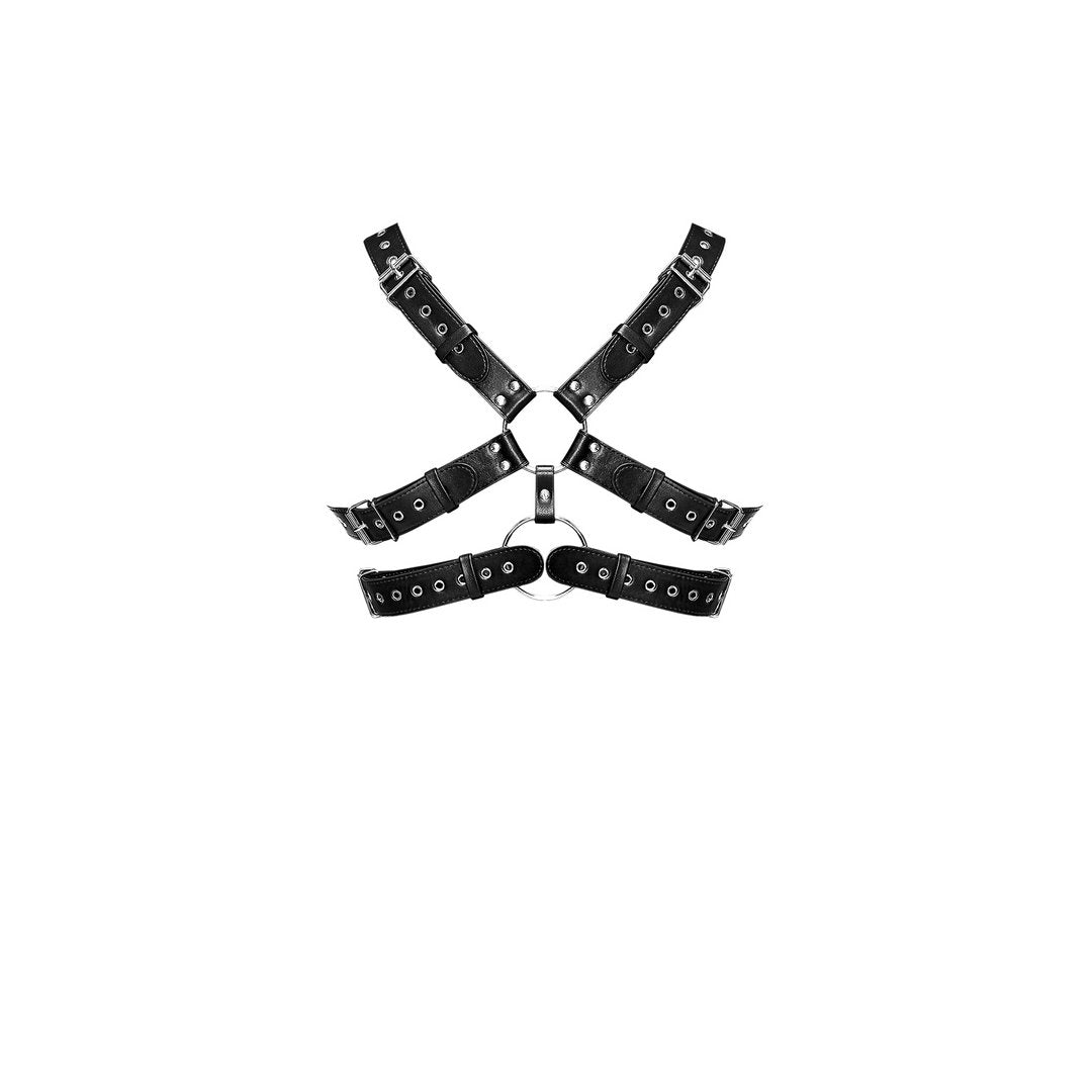 Gemini - Imitation Leather Harness - One Size - Black - EroticToyzProducten,Toys,Fetish,Harnassen,Lingerie,Lingerie voor Hem,Fetishkleding voor Hem,,MannelijkMale Power