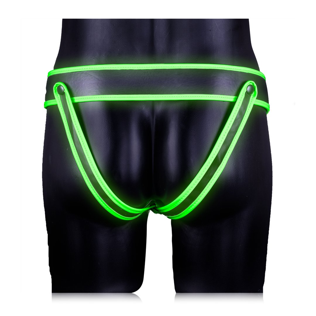 Gestreepte Jockstrap - M - Glow in the Dark Bondage Look - EroticToyzJocksOuch! by Shots