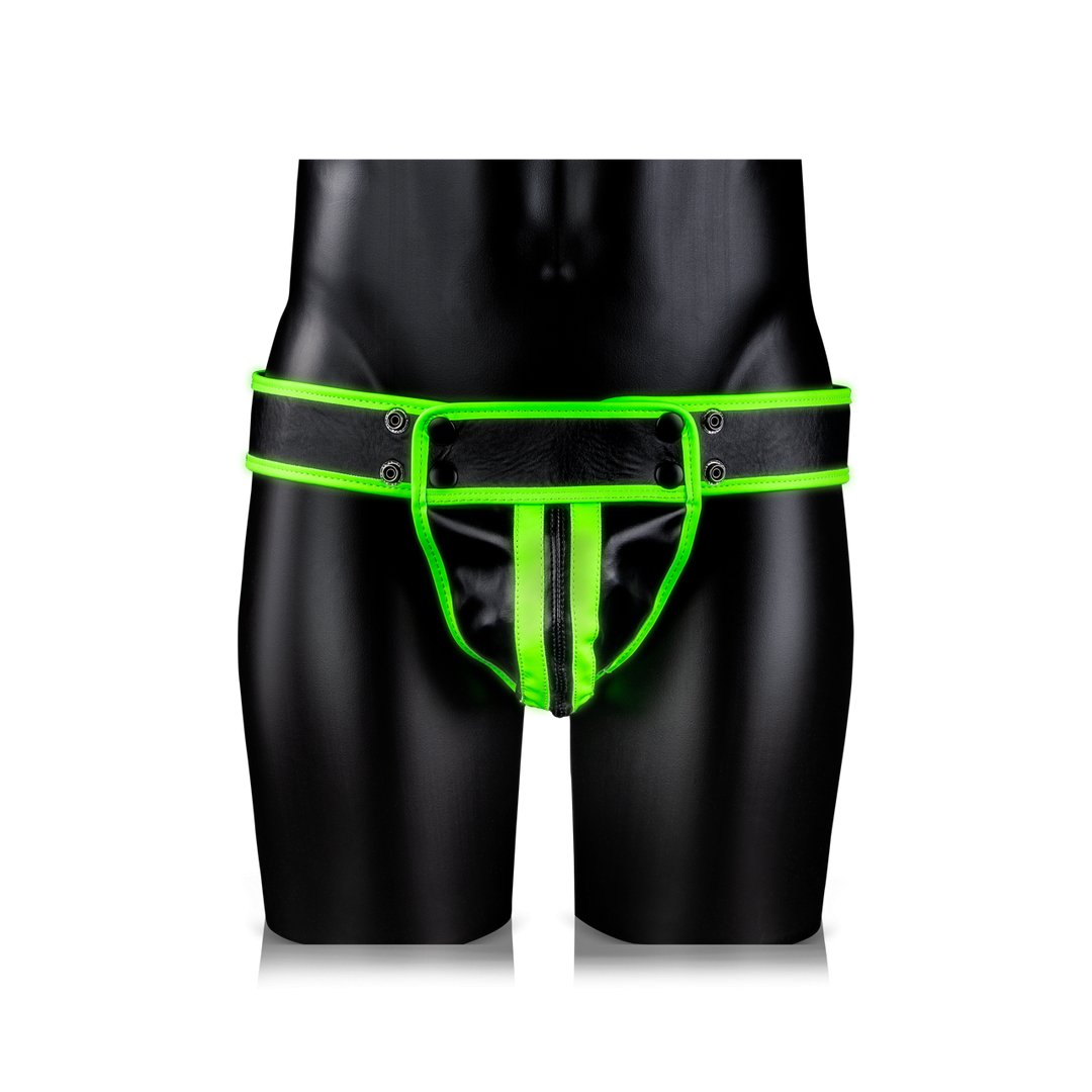 Gestreepte Jockstrap - M - Glow in the Dark Bondage Look - EroticToyzJocksOuch! by Shots