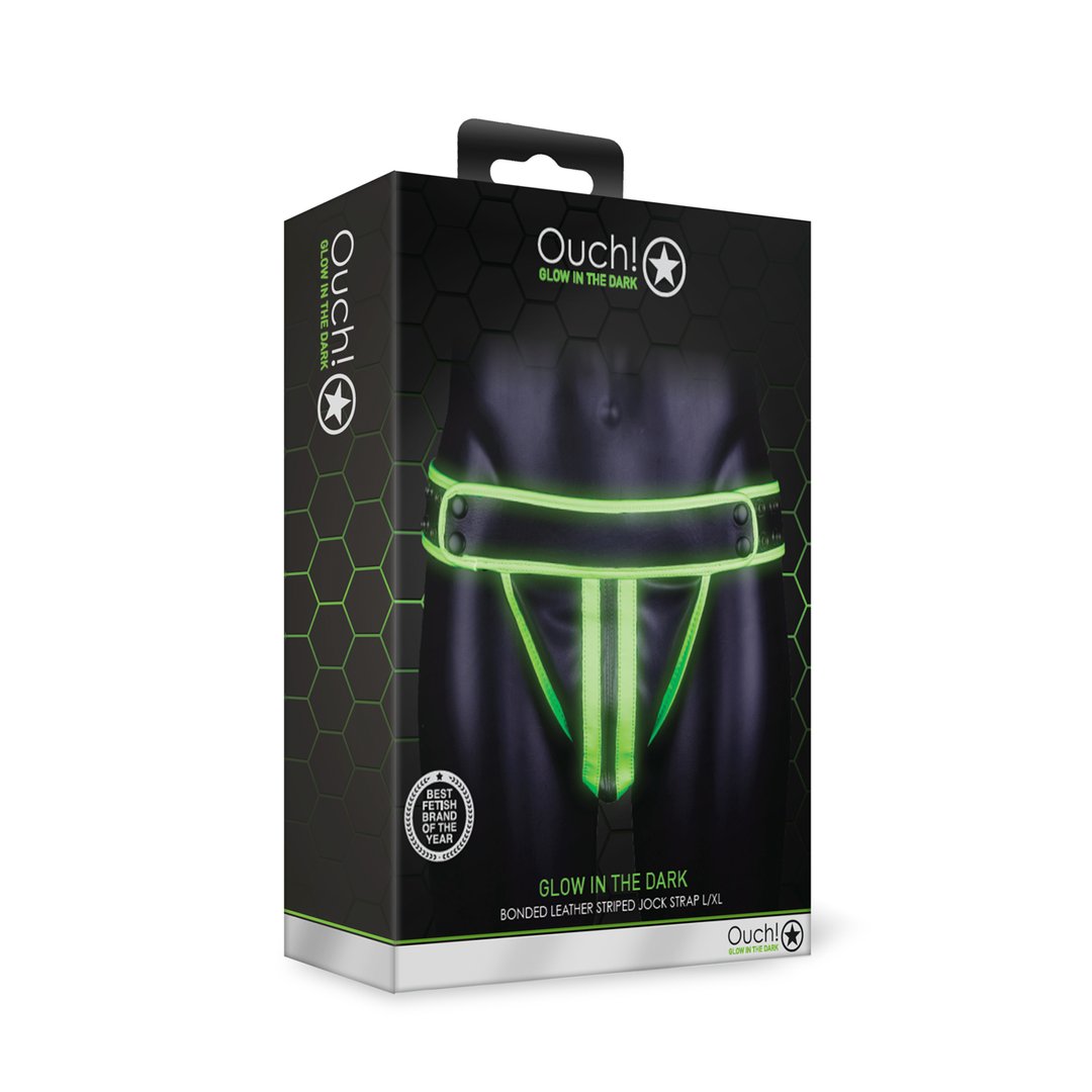 Gestreepte Jockstrap met Glow - in - the - Dark - XL - EroticToyzJocksOuch! by Shots