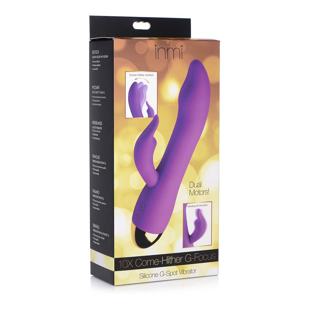 'GFocus Come Hither Silicone Vibrator - Paars' - EroticToyzRabbit VibratorsXR Brands