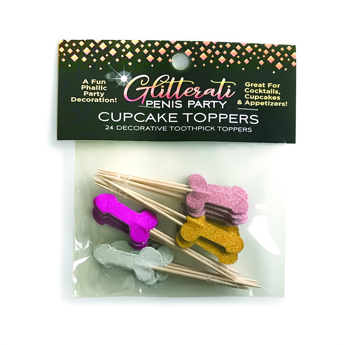 Glitterati Penis, Cupcake Set - EroticToyzProducten,Grappige Erotische Gadgets,Feestartikelen,,GeslachtsneutraalLittle Genie Productions