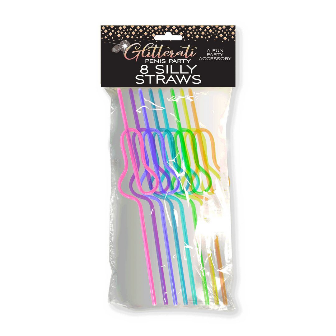 Glitterati Silly Penis Straws 8 Pieces - EroticToyzFeestartikelenLittle Genie Productions