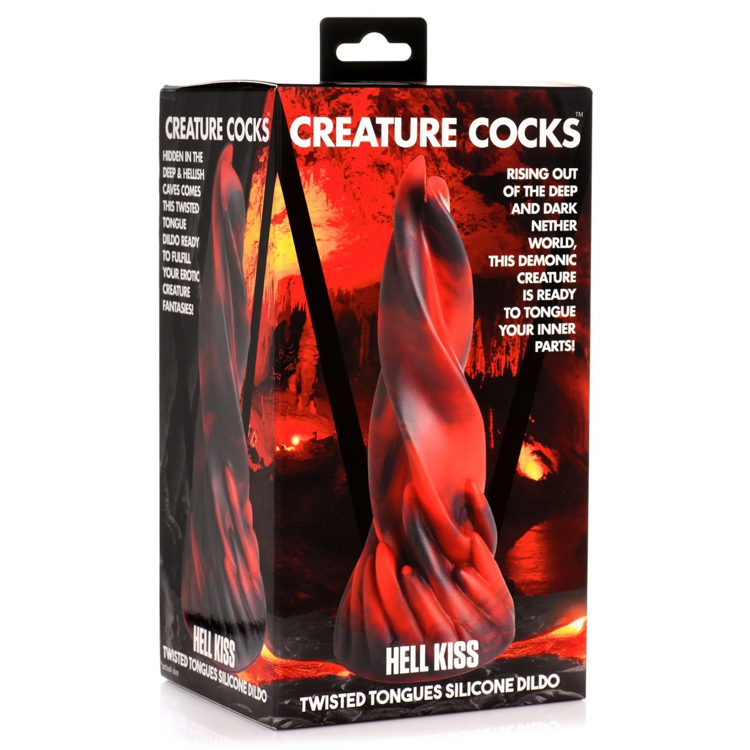 Hell Kiss Twisted Tongues Silicone Dildo - Red - EroticToyzProducten,Toys,Dildos,Niet - Fallische Dildo's,,GeslachtsneutraalXR Brands