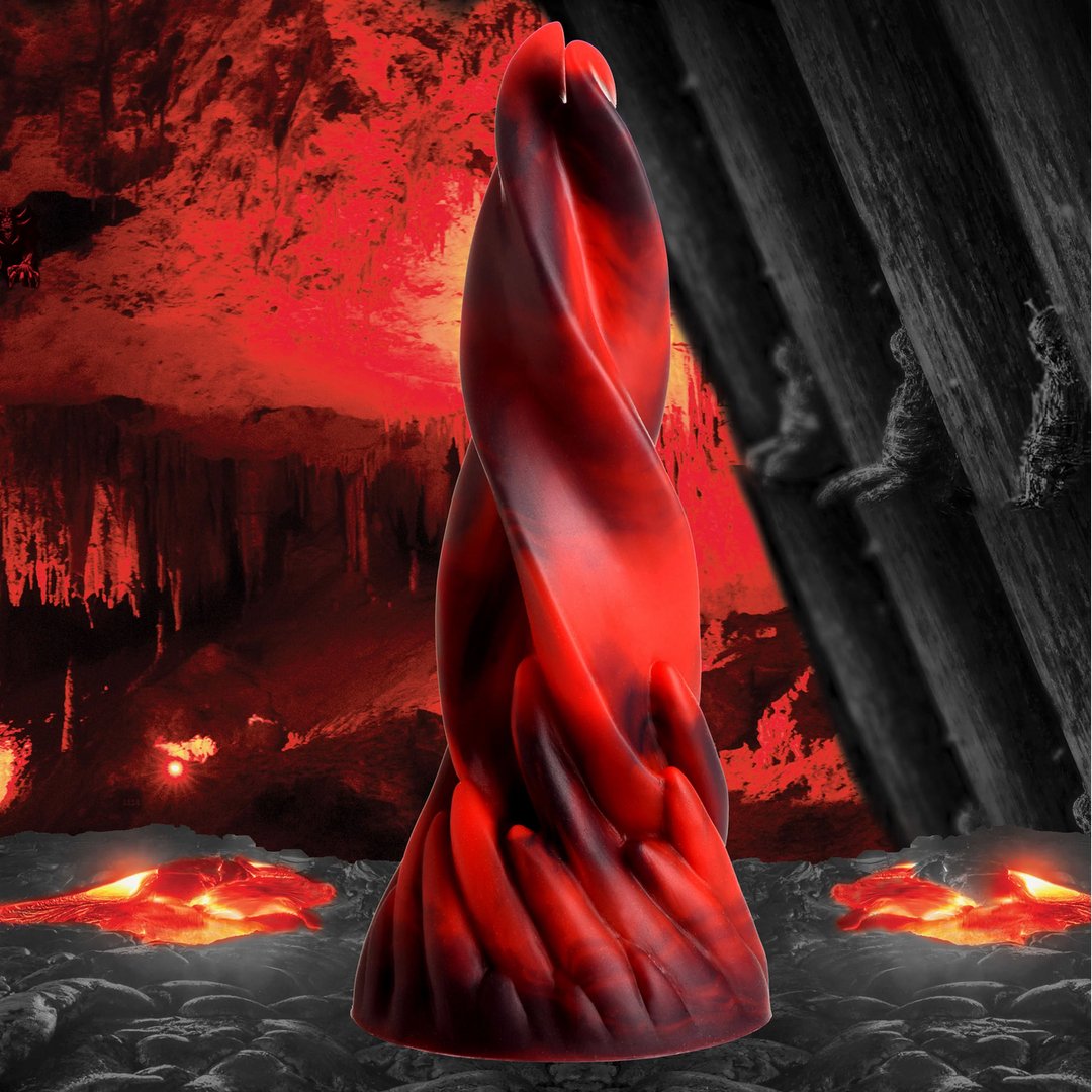 Hell Kiss Twisted Tongues Silicone Dildo - Red - EroticToyzProducten,Toys,Dildos,Niet - Fallische Dildo's,,GeslachtsneutraalXR Brands