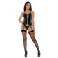 High Tied Vinyl Bustier Set met Vetersluiting - XL Zwart - EroticToyz2 - Delige SetForplay