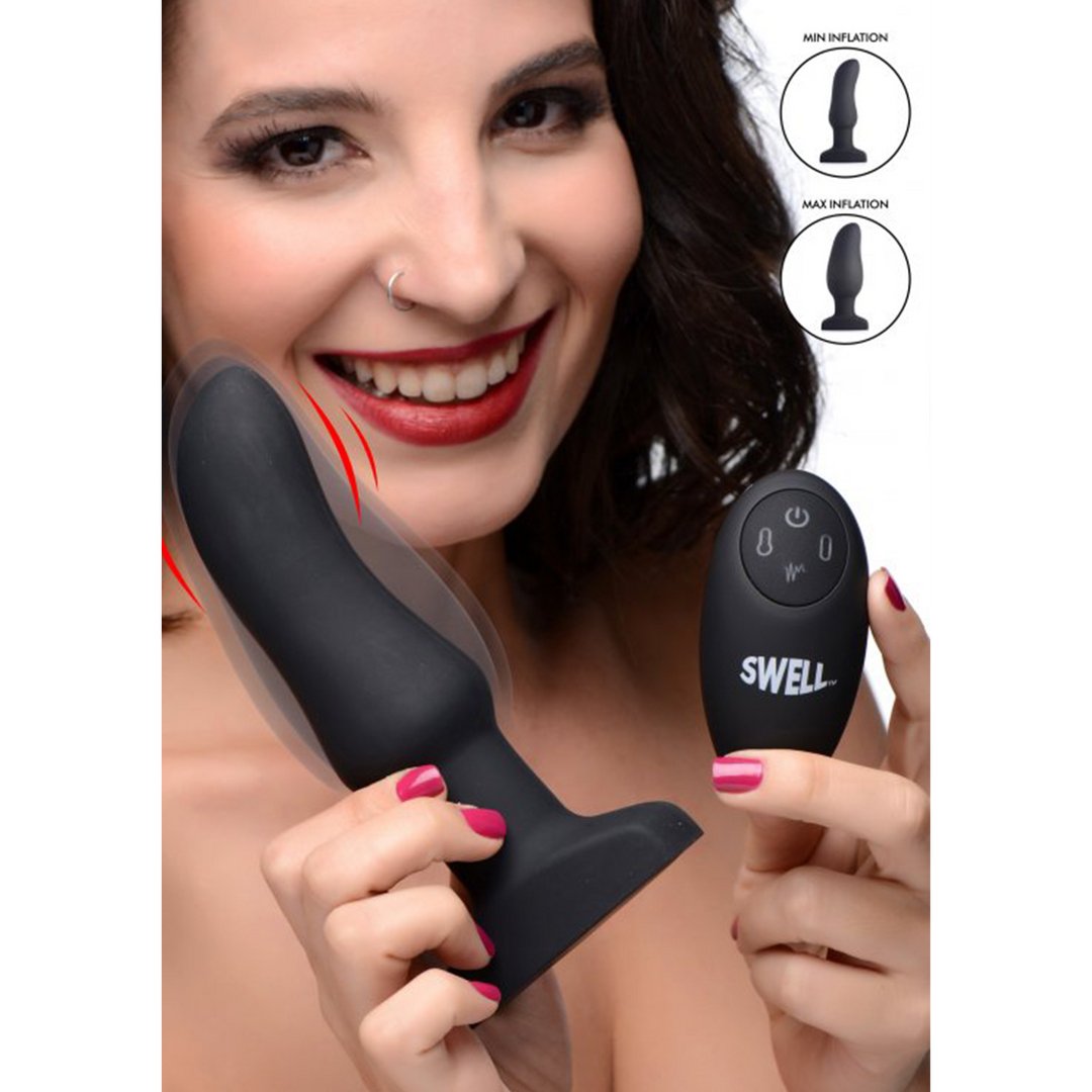Inflatable Curved Vibrating Silicone Butt Plug - EroticToyzProducten,Toys,Anaal Toys,Buttplugs Anale Dildo's,Buttplugs Anale Dildo's Vibrerend,Dildos,Opblaasbaar,,GeslachtsneutraalXR Brands