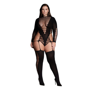 Kalyke XXIII - Bodystocking with Turtleneck - Plus Size - EroticToyzProducten,Lingerie,Lingerie voor Haar,Bodystockings,Queen size,,VrouwelijkLe Désir by Shots