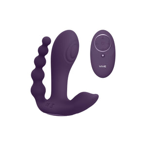 Kata - Pulse Wave Vibrating Double Penetration Vibrator - Purple - EroticToyzProducten,Toys,Anaal Toys,Buttplugs Anale Dildo's,Buttplugs Anale Dildo's Vibrerend,Vibrators,G - Spot Vibrator,,VrouwelijkVIVE by Shots