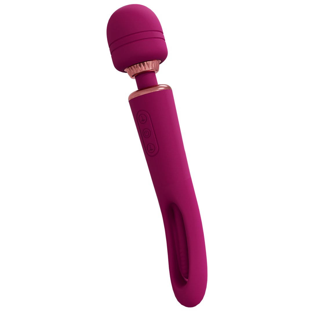 Kiku - Double Ended Wand with Innovative G - Spot Flapping Stimulator - Pink - EroticToyzProducten,Toys,Vibrators,Massagetoestellen Wands,,VIVE by Shots