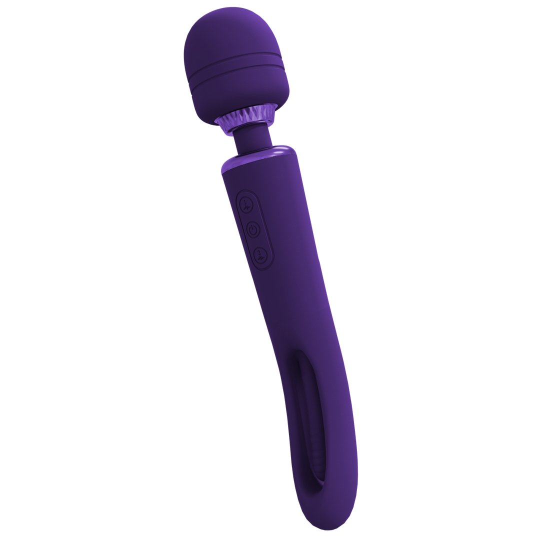 Kiku - Double Ended Wand with Innovative G - Spot Flapping Stimulator - Purple - EroticToyzProducten,Toys,Vibrators,Massagetoestellen Wands,,VIVE by Shots