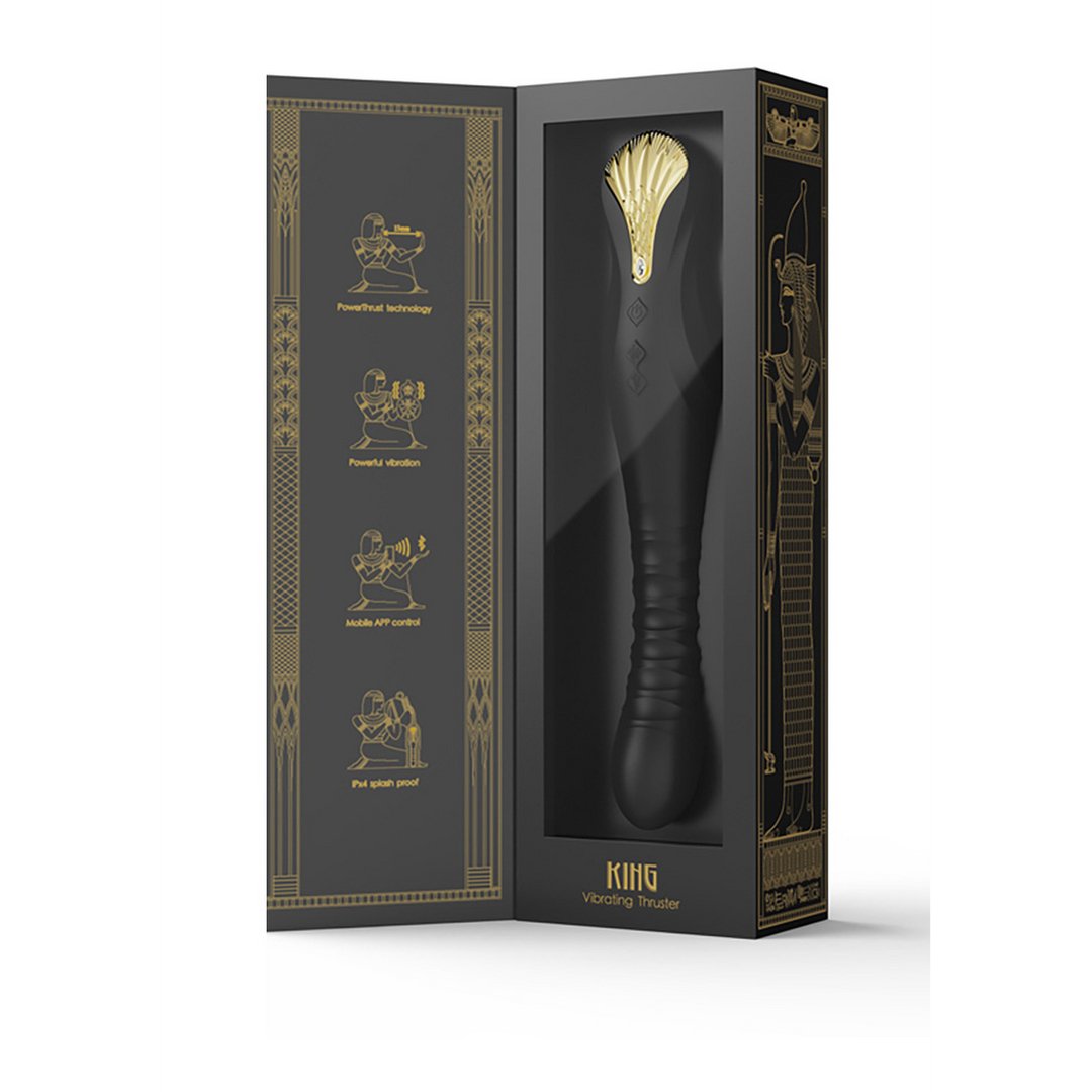 'King Power Thrust G - spot Vibrator - Goud & Swarovski' - EroticToyzThrusting VibratorsZalo