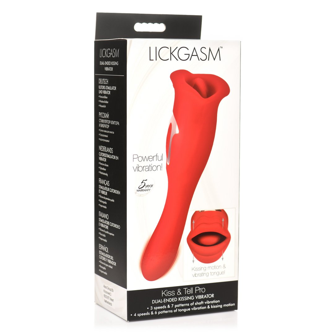 Kiss and Tell Pro - Dual - Ended Kissing Vibrator - Red - EroticToyzProducten,Toys,Vibrators,Clitoris Stimulator,Lay - on Vibrator,G - Spot Vibrator,Nieuwe Producten,,GeslachtsneutraalXR Brands