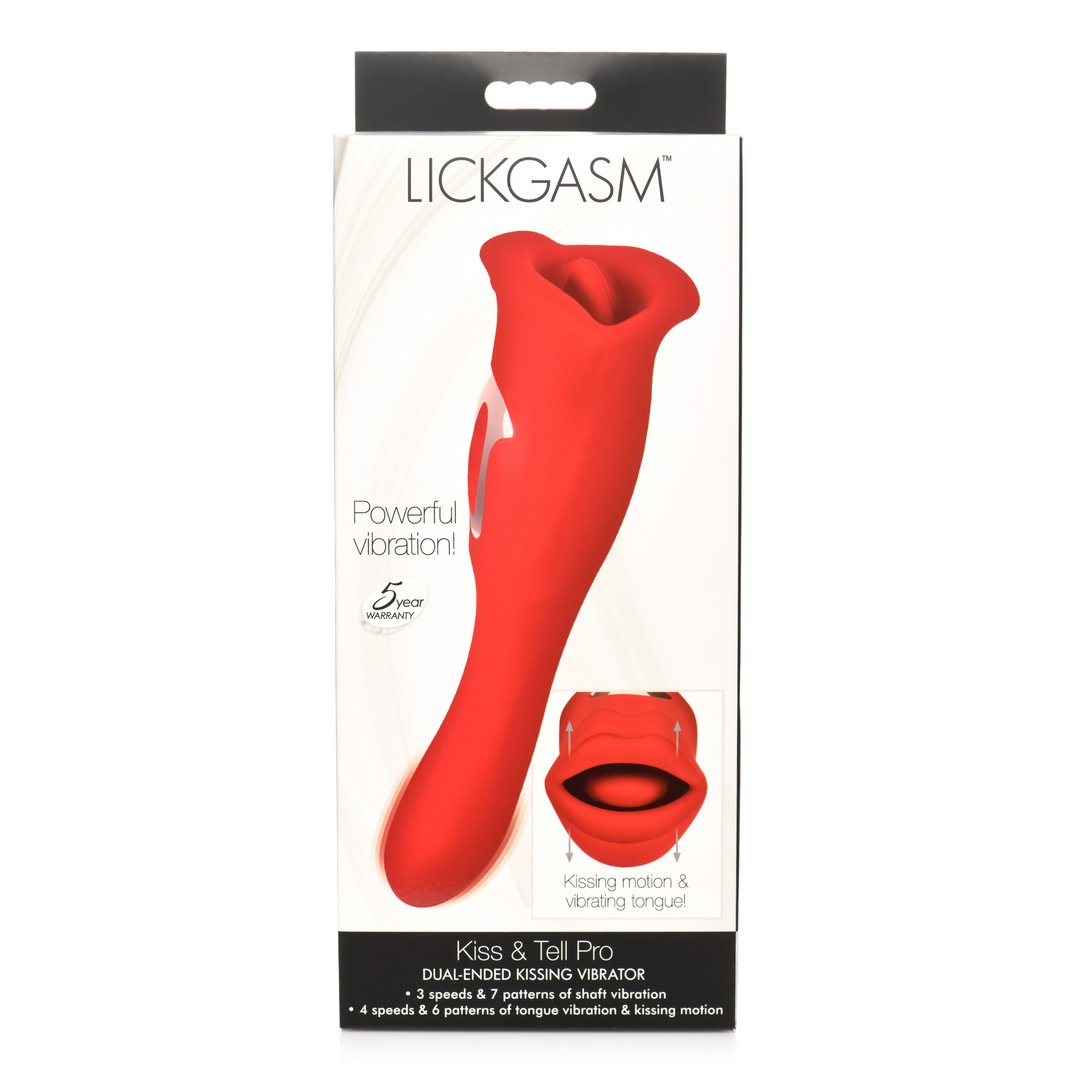 Kiss and Tell Pro - Dual - Ended Kissing Vibrator - Red - EroticToyzProducten,Toys,Vibrators,Clitoris Stimulator,Lay - on Vibrator,G - Spot Vibrator,Nieuwe Producten,,GeslachtsneutraalXR Brands