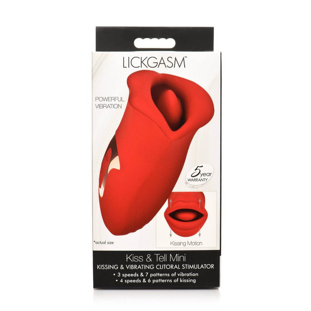 Kiss and Tell - Silicone Kissing and Vibrating Clitoral Stimulator - Red - EroticToyzProducten,Toys,Vibrators,Clitoris Stimulator,Lay - on Vibrator,Binnenkort Verwacht,,GeslachtsneutraalXR Brands