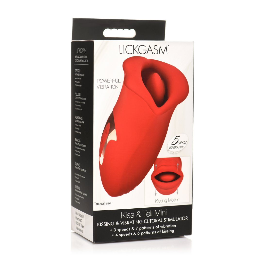 Kiss and Tell - Silicone Kissing and Vibrating Clitoral Stimulator - Red - EroticToyzProducten,Toys,Vibrators,Clitoris Stimulator,Lay - on Vibrator,Binnenkort Verwacht,,GeslachtsneutraalXR Brands