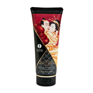 'Kissable Massage Cream Sparkling Strawberry Wine 200 ml - Aardbei' - EroticToyzMassage OliënShunga