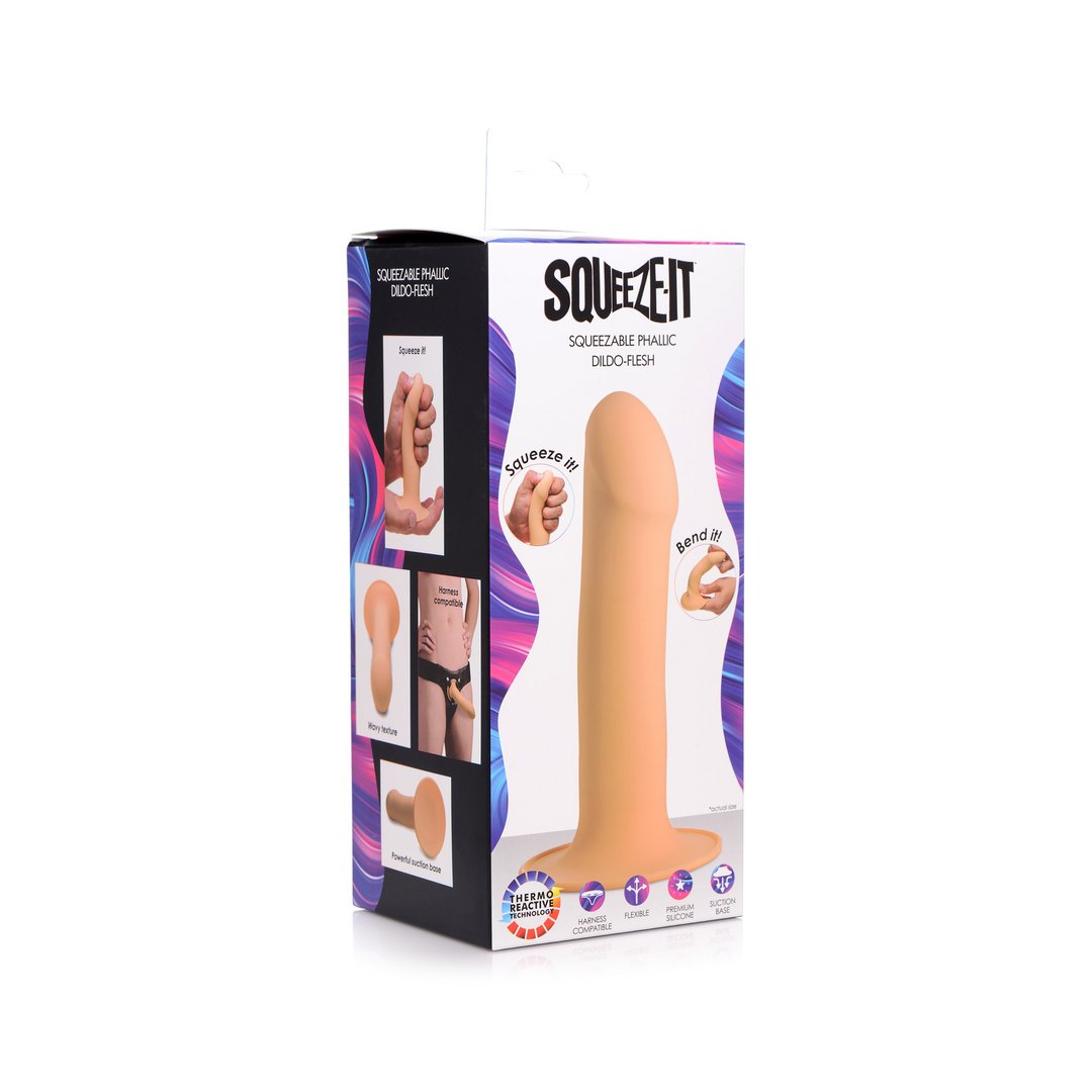 Knijpbare Fallische Dildo met Zuigbasis - Harnas Compatibel & Lichaamsveilig - EroticToyzProducten,Toys,Dildos,Realistische Dildo's,,GeslachtsneutraalXR Brands