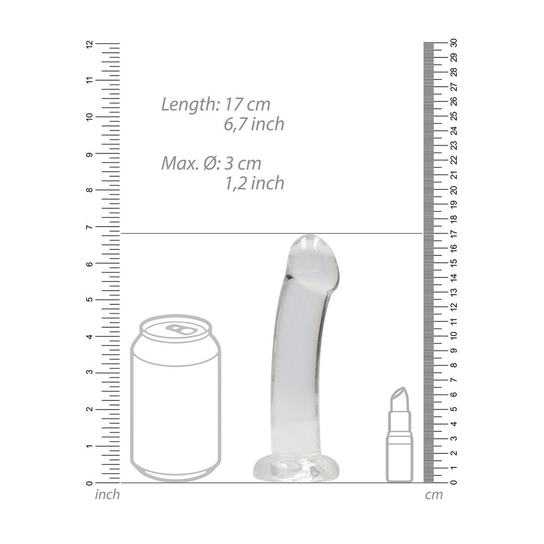 Kristalheldere Dildo - 17 cm Geschikt voor Anaal en Vaginaal Gebruik - EroticToyzProducten,Toys,Dildos,Realistische Dildo's,,GeslachtsneutraalRealRock by Shots