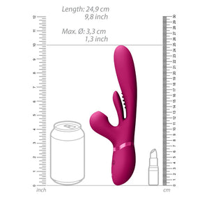 Kura - Thrusting G - Spot Vibrator with Flapping Tongue and Pulse Wave Stimulator - Pink - EroticToyzProducten,Toys,Vibrators,Airpulse - Vibrator,Rabbit Vibrators,Thrusting Vibrators,,VrouwelijkVIVE by Shots