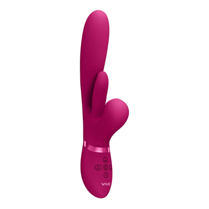 Kura - Thrusting G - Spot Vibrator with Flapping Tongue and Pulse Wave Stimulator - Pink - EroticToyzProducten,Toys,Vibrators,Airpulse - Vibrator,Rabbit Vibrators,Thrusting Vibrators,,VrouwelijkVIVE by Shots